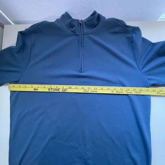 Weatherproof Vintage Quarter Zip Mock Neck Fleece Lined Sweater Blue Large - Picture 5 of 8